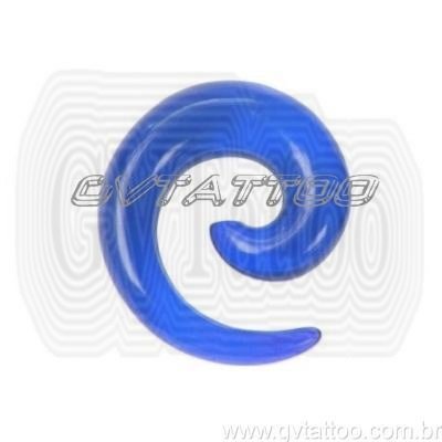 Piercing Alargador Orelha Acrilico Espiral Cor Azul – Best Price